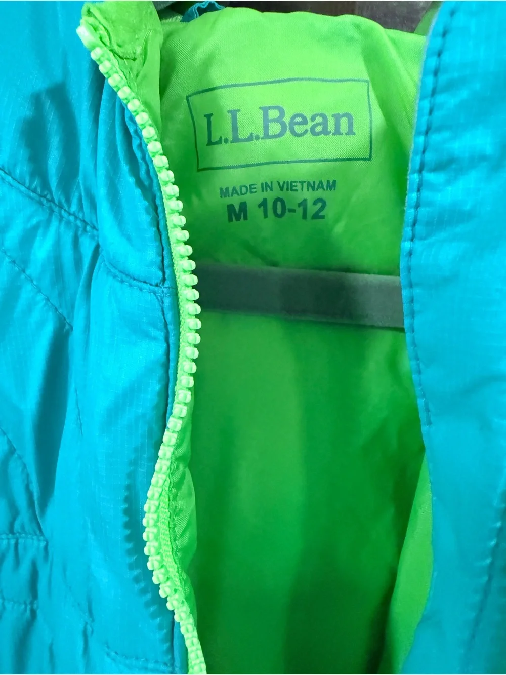 LL Bean Teal Hooded Kids Puffer Jacket